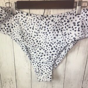 White and Black Polka Dot Bikini Bottom